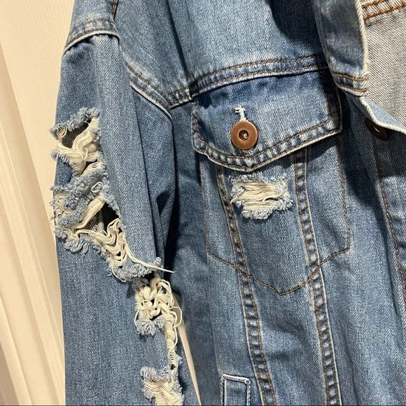 Distressed Denim Jacket - Picture 4 of 7